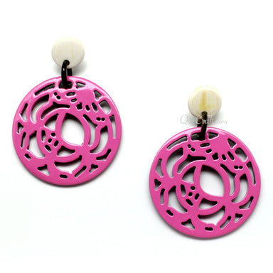 Horn & Lacquer Earrings #11199 - HORN JEWELRY