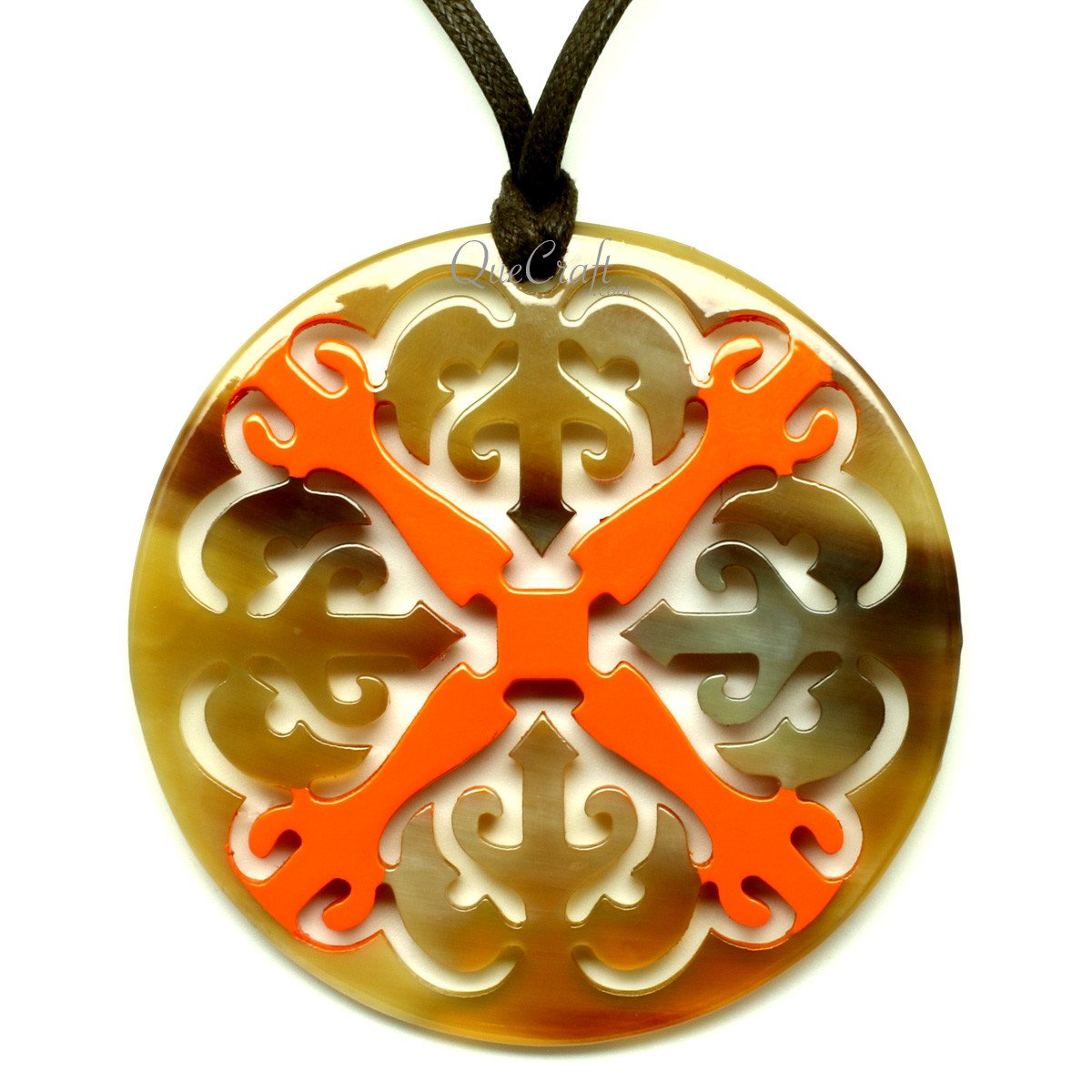 Horn & Lacquer Pendant #12763 - HORN JEWELRY